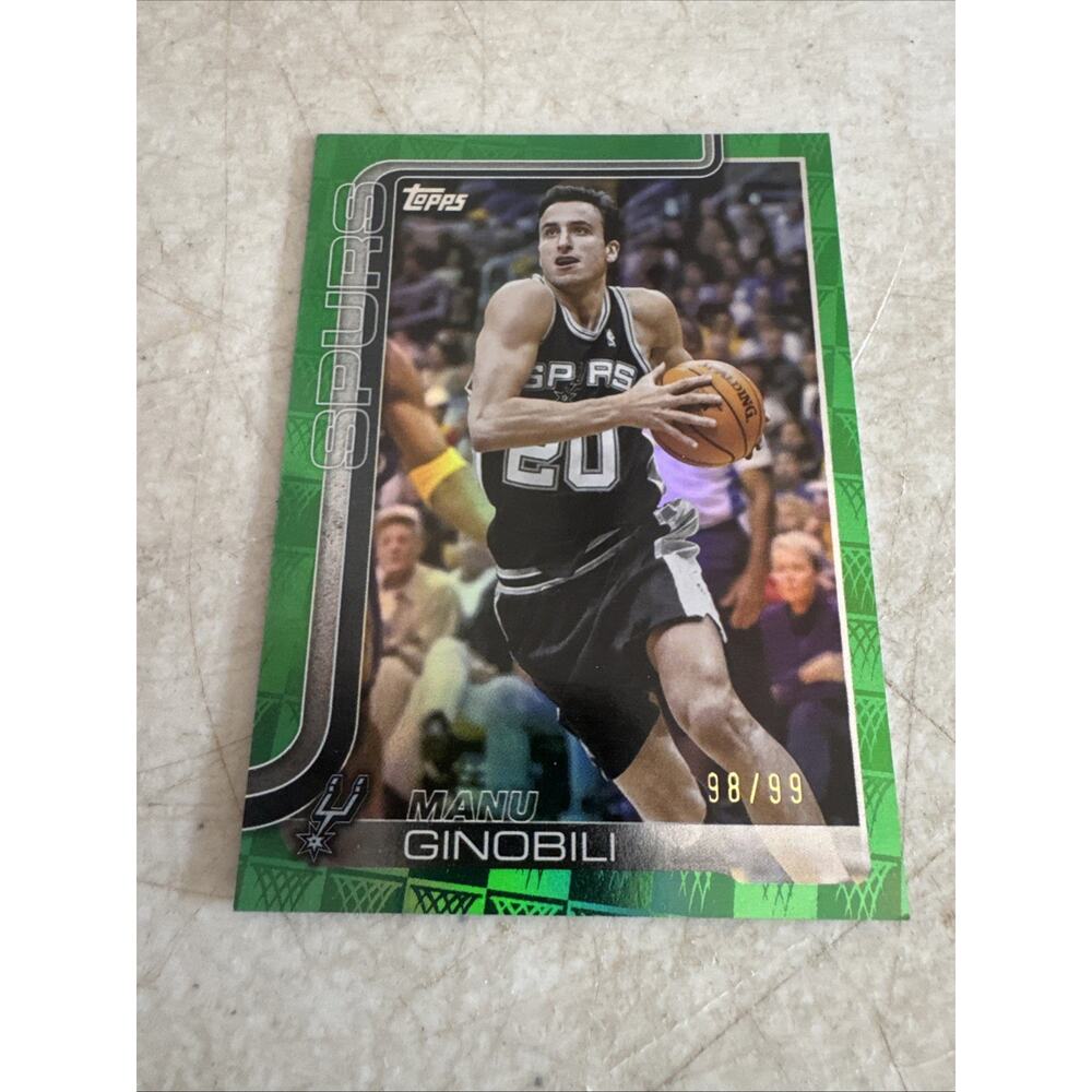 2025-26 Topps Basketball Spurs Manu Ginobili Green Foil /99
